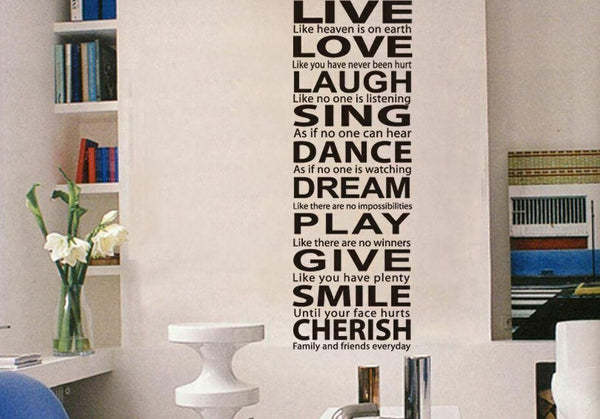 Wall Art Sticker Quote Our Family Moments Love Cherish Forever In