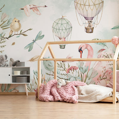 Cute Animal Paradise Removable Wall Mural