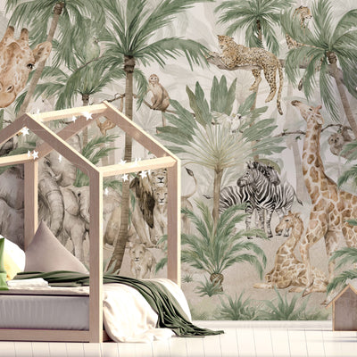 Jungle Safari Animals Removable Wall Mural