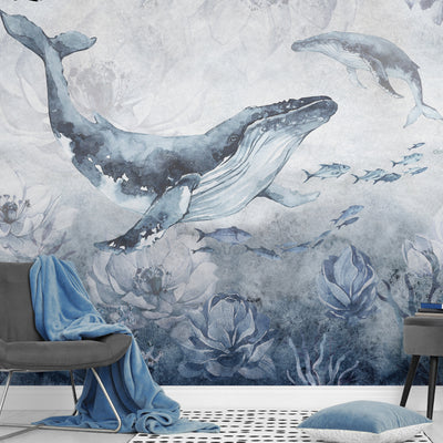 Blue Whale Removable Wall Mural ANM054