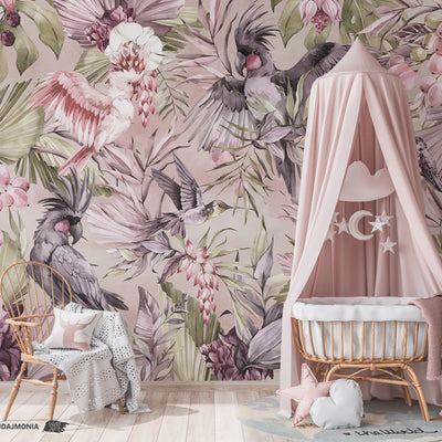 Pink Cockatoo Removable Wall Mural ANM059