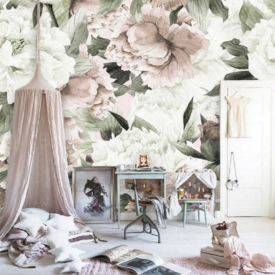 Peony Flower Wall Paper B48