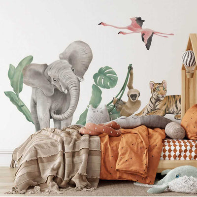 Jungle Forest Plants Animal Wall Stickers