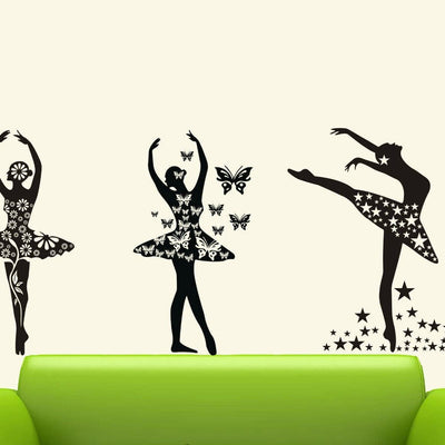 3 PCs Ballerinas Wall Art Sticker,hywallart
