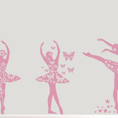3 PCs Ballerinas Wall Art Sticker,hywallart