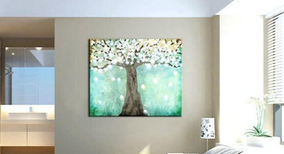 Fluorescence Tree Stretched Canvas Print,hywallart