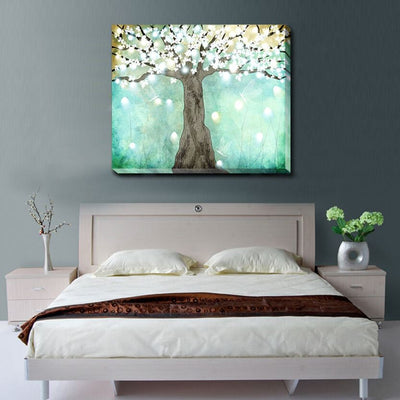Fluorescence Tree Stretched Canvas Print,hywallart