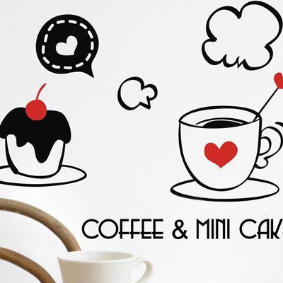 Cafe Cake Ice Cream Shop Window Wall Stickers,hywallart
