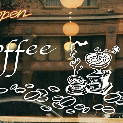 Cafe Cake Take Away Shop Window Wall Stickers,hywallart