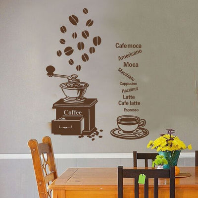 Coffee Cafe Shop Window Stickers,hywallart