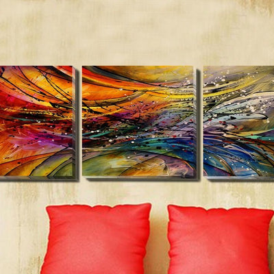 Set Of 3 Abstract Pattern Stretched Canvas Prints,hywallart