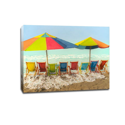 Summer Beach Stretched Canvas Print,hywallart