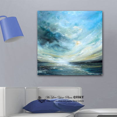 Sea & Sky  Stretched Canvas Print,hywallart