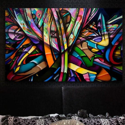 Graffiti Abstract Stretched Canvas Print,hywallart