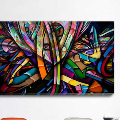 Graffiti Abstract Stretched Canvas Print,hywallart