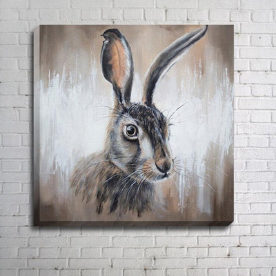 Cute Rabbit Stretched Canvas Print,hywallart