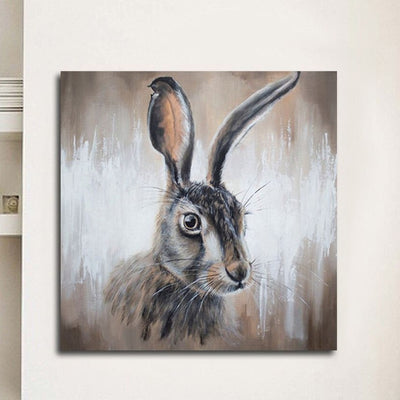 Cute Rabbit Stretched Canvas Print,hywallart