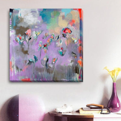 Abstract Flowers Stretched Canvas Print,hywallart