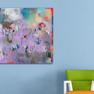 Abstract Flowers Stretched Canvas Print,hywallart
