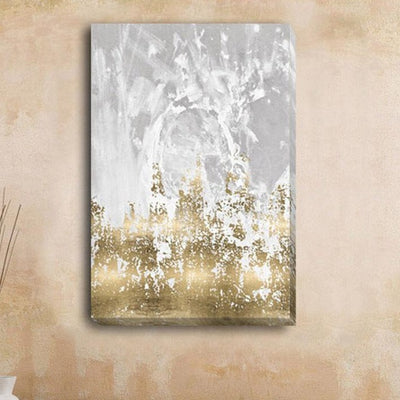 Grey Gold Stretched Canvas Print,hywallart