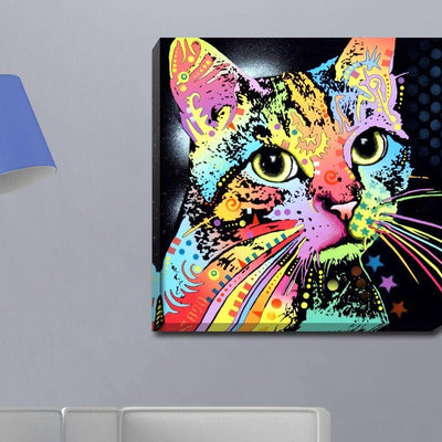 Colour Cat Animals Stretched Canvas Print,hywallart