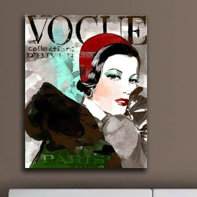 Vintage Vogue Stretched Canvas Print,hywallart