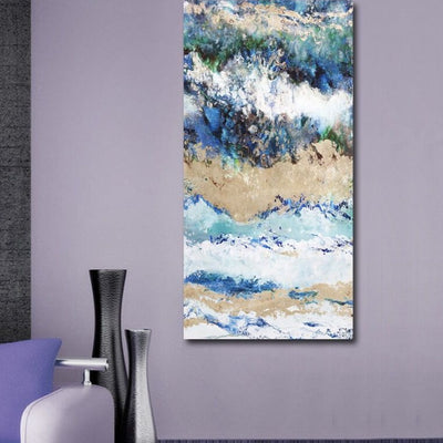 Abstract Blue Marble Stretched Canvas Print,hywallart