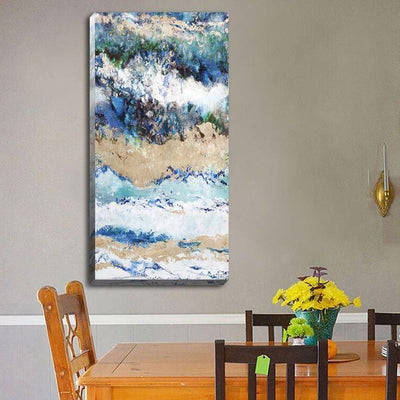 Abstract Blue Marble Stretched Canvas Print,hywallart