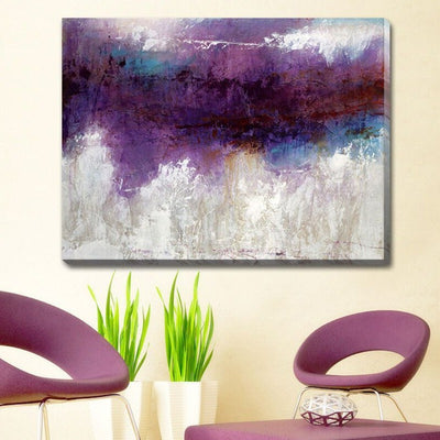 Purple Grey Stretched Canvas Prints,hywallart