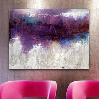 Purple Grey Stretched Canvas Prints,hywallart