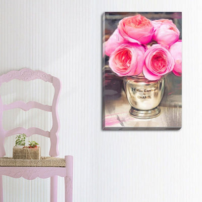 Pink Flower Fashion Stretched Canvas Prints,hywallart