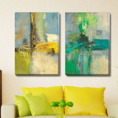 Yellow Green Stretched Canvas Print,hywallart