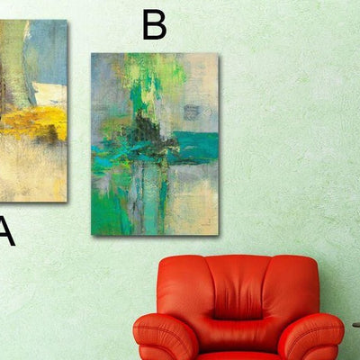 Yellow Green Stretched Canvas Print,hywallart