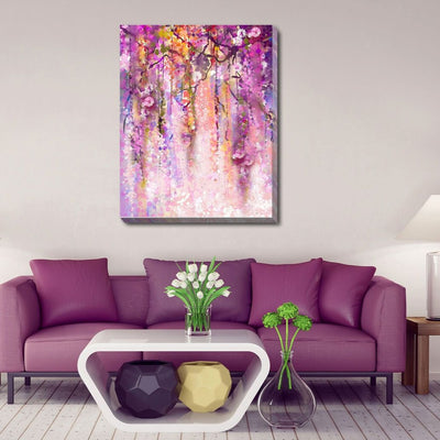 Raining Flower Stretched Canvas Print,hywallart
