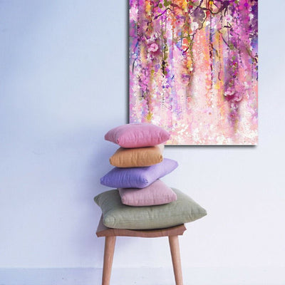 Raining Flower Stretched Canvas Print,hywallart