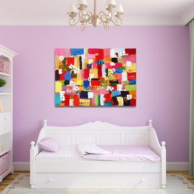 Candy Colour Grid Stretched Canvas Print,hywallart