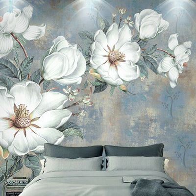 White Flower Removable  Wall Mural,hywallart