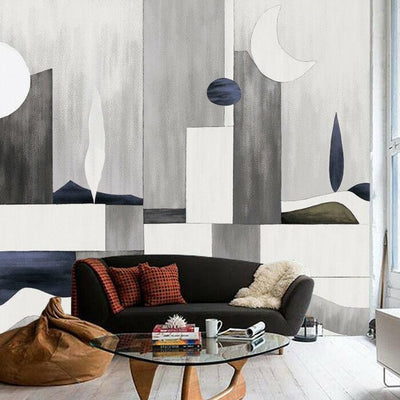 Geometric City Removable Wall Mural,hywallart