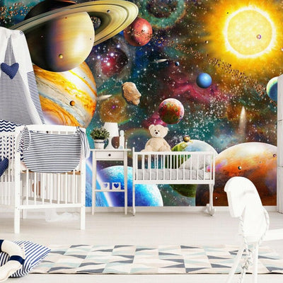 Planets Removable Wall Mural,hywallart