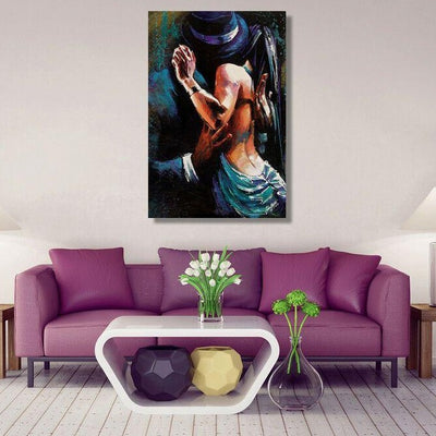 Kissing Stretched Canvas Print,hywallart
