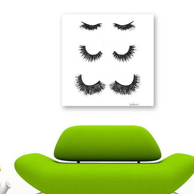 Girls Eyelash Fashion Stretched Canvas Print,hywallart