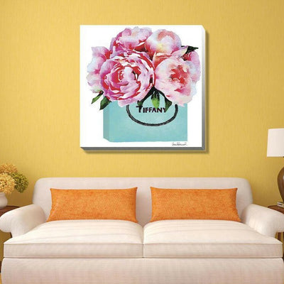 Fashion Flower Bag Stretched Canvas Print,hywallart