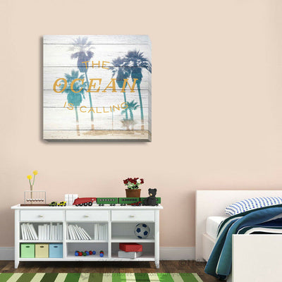 Ocean Calling Summer Beach theme Stretched Canvas Print,hywallart