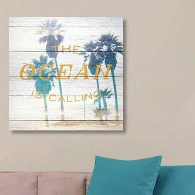 Ocean Calling Summer Beach theme Stretched Canvas Print,hywallart