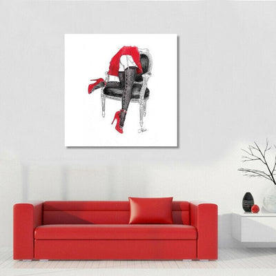 Sexy Leg Vintage Stretched Canvas Print,hywallart