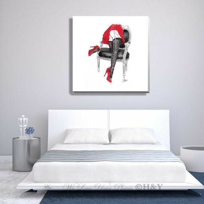 Sexy Leg Vintage Stretched Canvas Print,hywallart