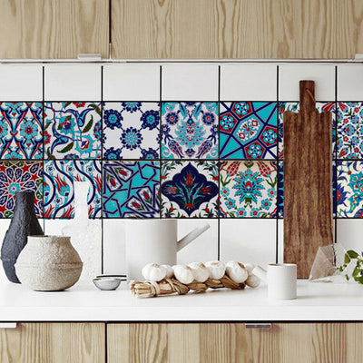 Pack of 16 Tile Vinyl Decal Stickers Wall Kitchen Bathroom Floor Home Art Decor,hywallart
