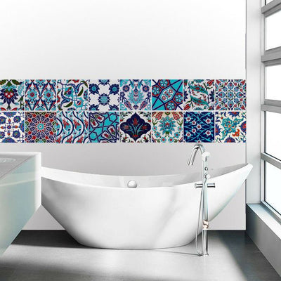 Pack of 16 Tile Vinyl Decal Stickers Wall Kitchen Bathroom Floor Home Art Decor,hywallart