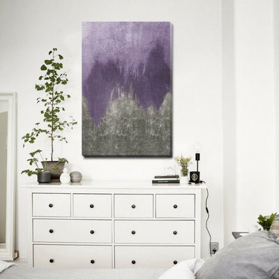 Purple Gray Stretched Canvas Print A315,hywallart