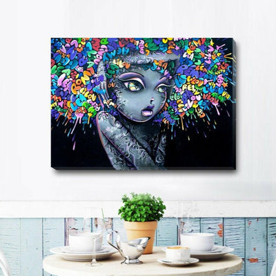 Graffiti Stretched Canvas Print  A338,hywallart